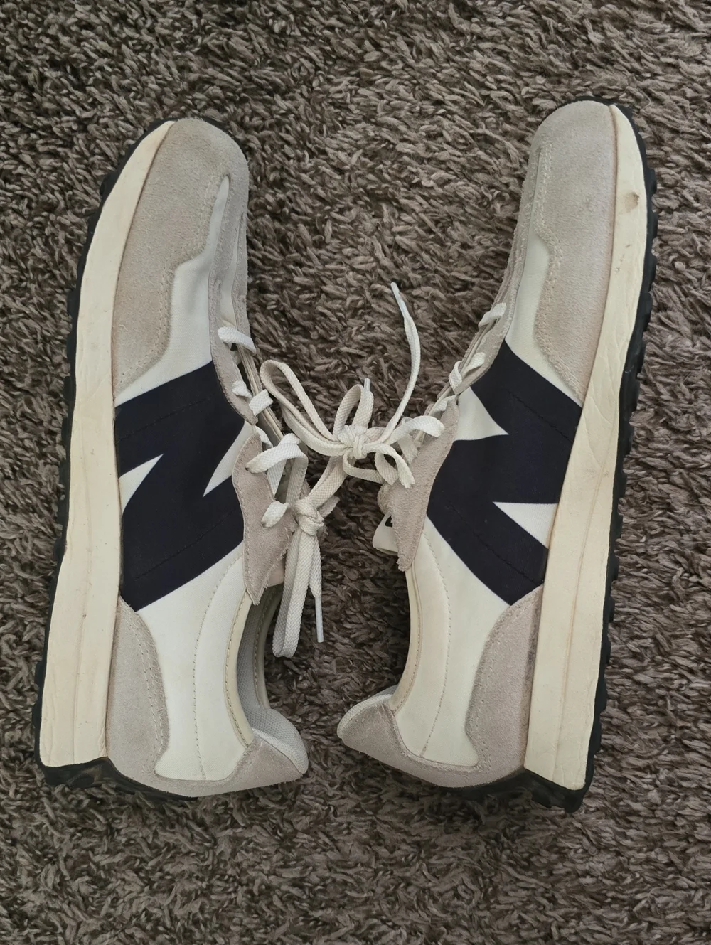 New Balance Neutral Lace-Up Sneakers - Cream & Black